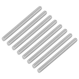 QUARKZMAN Pack of 8 Fully Threaded Spindles, M6 x 75 mm, 304 Stainless Steel, Right-Hand Thread, Threaded Rods, M6-1 Thread Pitch for Furniture and Machine Assembly