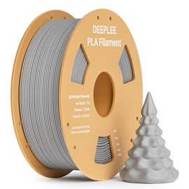 DEEPLEE PLA 1.75mm 3D Printer Filament, Dimensional Accuracy +/- 0.02mm, Neatly Wound, No Clogging, Vacuum Package, Fits for Most FDM 3D Printers, Cardboard Spool 1kg Grey