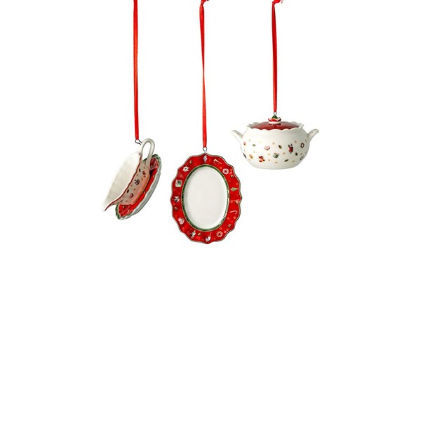 Villeroy & Boch Toys Delight Decoration Ornaments Serving Pieces, Set of 3, Premium Porcelain, White, 3 x 6cm, 14-8659-6666