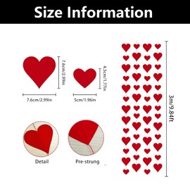 4m Valentines Day Red Hearts Hanging String Garland Decorations, Hanging Hearts Decorations, For Wedding Valentine'S Day Festival Home Decoration