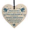 RED OCEAN Wooden Heart Plaque Sign Bereavement Memorial Remembrance Poem