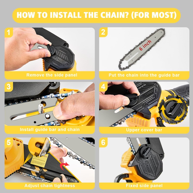 4 Pcs Mini Chainsaw Chain 6 Inch Replacement Chains for