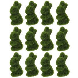 NUOBESTY 12pcs Easter Bunny Covered Rabbit Bunny Furry Flocked Bunny Standing Rabbit Figurine Toy Bunny Sculpture Easter Party Favors Green 8cm