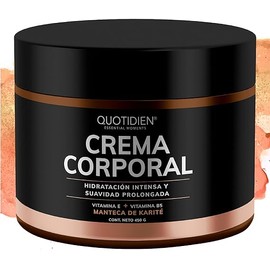 Crema Corporal Humectante- 450 gr-Manteca de Karite+Vitamina E+Vitamina B5- Hidratación Extrema- No grasosa- Suavidad y Brillo en la Piel de Tu Cuerpo-90% Ingredientes Naturales.