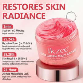 Btefls Btefls Collagen Jelly Cream - Instant Face Lift & 24h Hydration - Korean Skincare with Hydrolyzed Collagen - No Artificial Colors, 3.38 Fl Oz - Real Results, Transform Your Skin