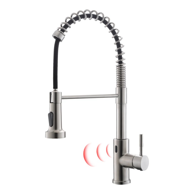 Matte Black Touchless Kitchen Faucet with Pull Down Sprayer, Motion