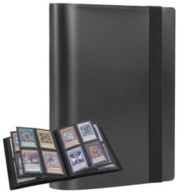 ECOSEAO 4-Pocket Trading Card Album, 160 Pockets Card Binder, Card Collection Folders for MTG, Trading Card Binder Album Holder for TCG football Photographic Cards(Black)