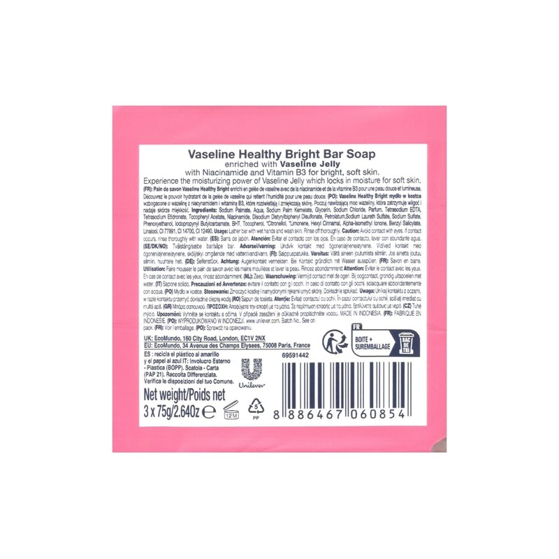 Vaseline Healty Plus Healthy Bright Soap 12x75g | Pack of