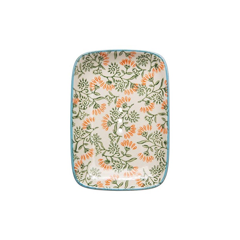 Tranquillo Square-shaped Soap Dish FLEUR made of Stoneware - with