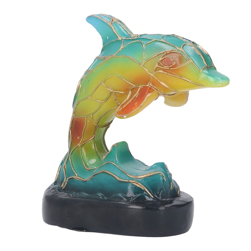 Animal Table Lamp Retro USB Plug in Decorative Resin Dolphin