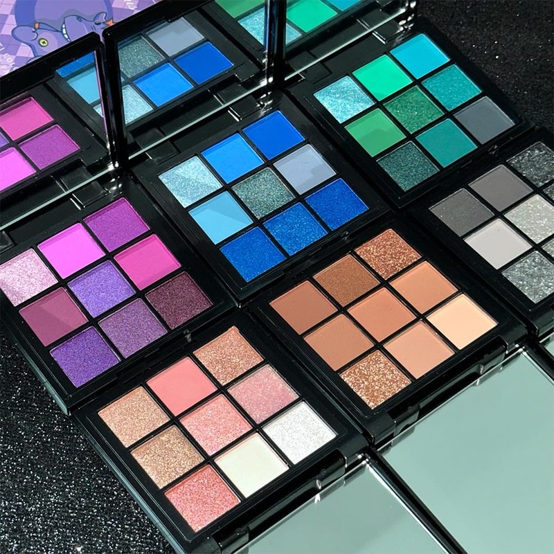 Punk Brown Glitter Eye Shadow 9 Colors, Palette Shadow Pigment,