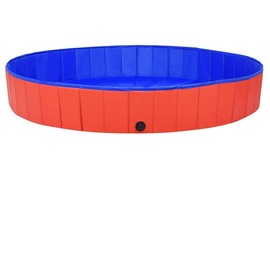 CHARMMA Dog Swimming Pool Red PVC Extra Large Collapsible Circular,Dog Supplies-92600
