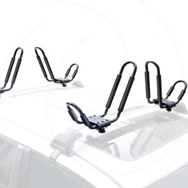 LT Sport 2-Pair Roof Top Kayak Rack Canoe Carrier Cross Bar Mount Heavy-Duty Board Holder