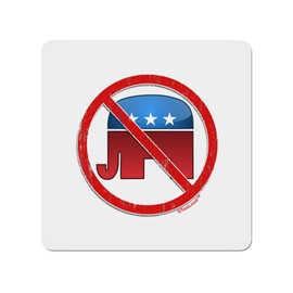 TooLoud Distressed No Republicans Sign 4x4" Square Stickers - 4 Pieces Stickers for Laptop, Water Bottles, Bumper,Computer, Phone, Decals