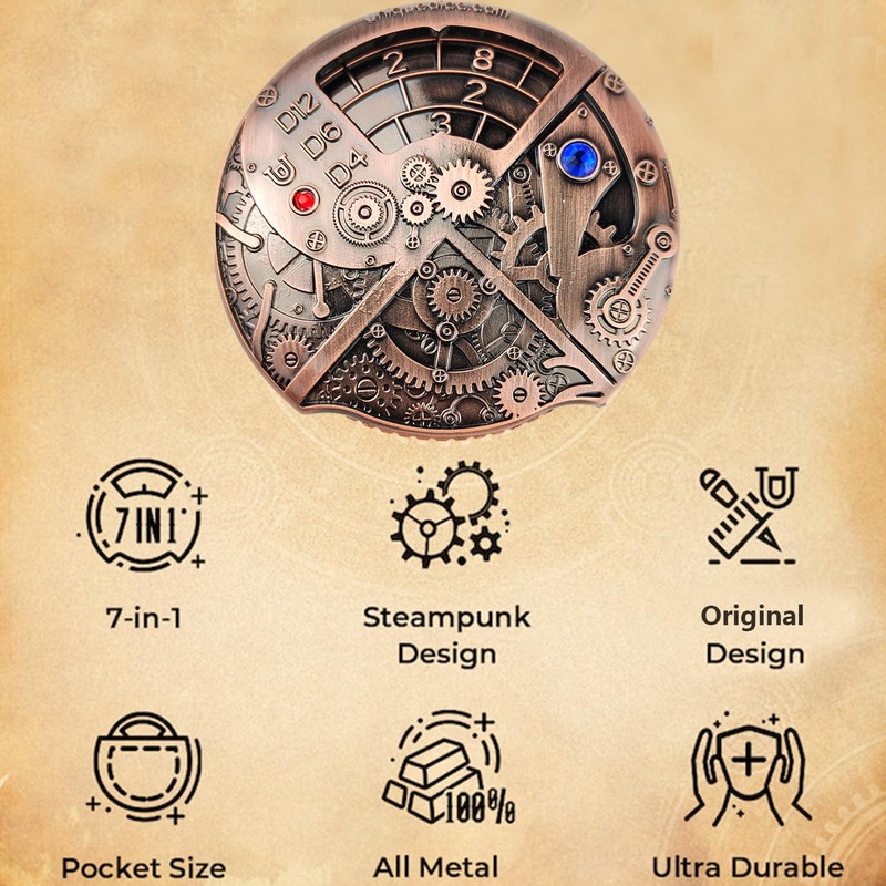 Unique Dice Roulette Dice 7-in-1 Turntable Dice DND Spinner Metal