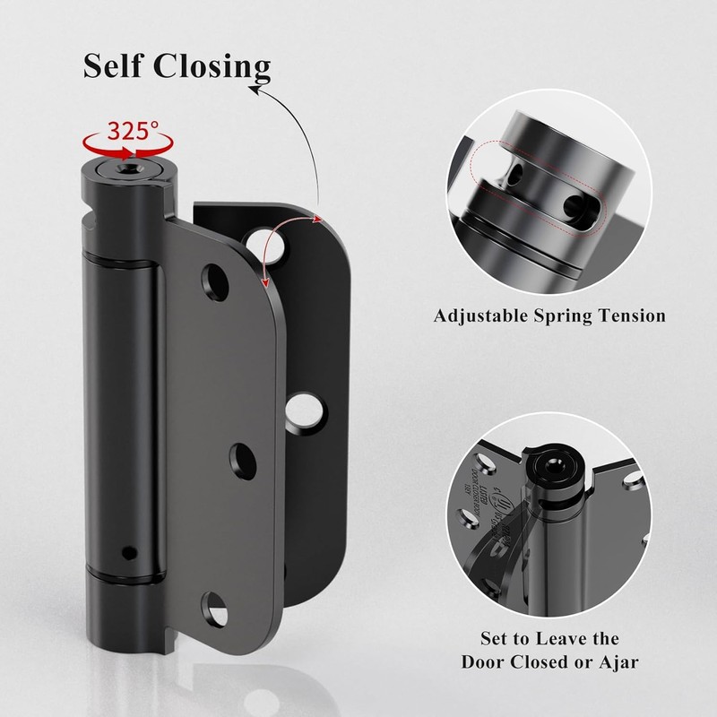 Sophia 4 Pack Self-Closing Door Hinge 3.5 Inch Rounded 5/8