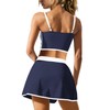 Nirovien Womens Workout Sets 2 Piece Tennis Skort Sets Golf