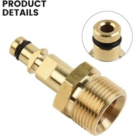 Gold M22 Pressure Washer Male to Quick Connect Hose Adapter Solid Brass Inlet and K Series Output Coupling Fits for Kärcher for Nilfisk for Bosch Outdoor Electric Garden Tools