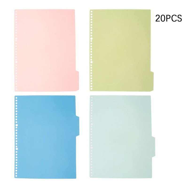 TOYANDONA File Index Divider Card Sheet a4 30 Holes Plastic