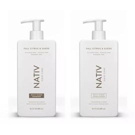 New Limited Edition Collection Shampoo and Conditioner Set By Nativee - 16.5 FL OZ each, (2) bottels (1) Shampoo and (1) Conditioner (Fall Citrus & Suede Shampoo)