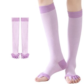 [MACITEET] 【足指開き&2足組】 着圧ソックス 足指 広げる むくみ対策 外反母趾 サポーター ふくらはぎ 美脚 膝下 五本指 ソックス 疲れ脚ケア 寝る時 吸汗速乾 レディース メンズ