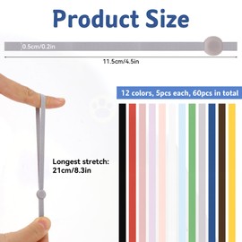 Pack of 60 Puppy ID Collars 12 Colours Newborn Kitten Collars Soft Adjustable Puppy Collars Identification Puppy Collars for Dogs Kittens