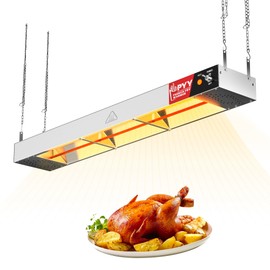 PYY 36 Inch Food Heat Lamp Strip 500W Stainless Steel Commercial Food Warmer – Hanging Electric Heater for French Fries, Churros & Buffet Service – Ideal for Restaurants & Kitchens