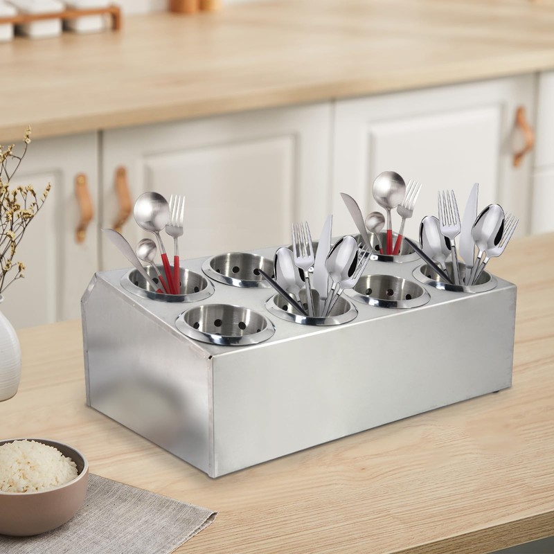 tonchean Commercial Utensil Holder for Kitchen Counter, Silverware Organizer 8
