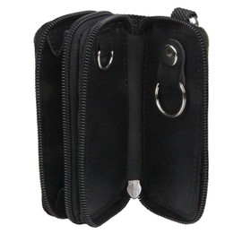 SK11 ONE UP ASSIST GOODS Coin and Key Case, Work SO-CK, Black, Polyester, Black, Carabiner Included, Accessory Case