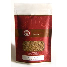 Mahamosa Herbal Flower Tea Blend and Tea Filter Set: 2 oz Ginger Root Organic Herbal Tea, 100 Loose Leaf Tea Filters (Bundle- 2 items)(Tea ingredients: Organic ginger root)