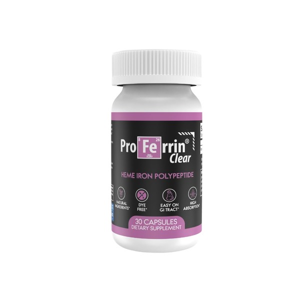 Proferrin Clear 30ct | US Made heme Iron for high