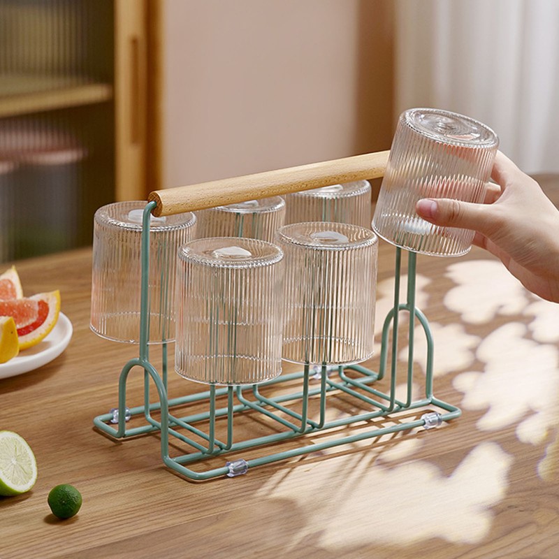 Glass Drying Rack Prevent Slip Hanging Storage Cup Draining Stand