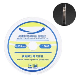 Socobeta 150 m Highly Flexible Screen Separating Wire Tungsten Alloy Steel Wire Telephone Screen Separator Wire for Telephone Screen (0.035 mm 150 m)