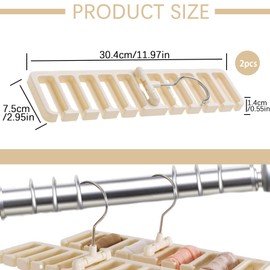 Pack of 2 Belt Storage with 10 Slots, Tie Holder, 360° Rotating Belt Holder, Suitable for Bras, Braces, Scarves and Hats, Saving Space in the Cupboard (White)