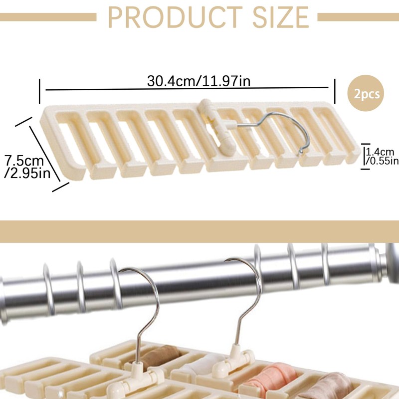 Pack of 2 Belt Storage with 10 Slots, Tie Holder,