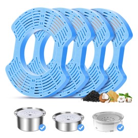 Cat Water Fountain Filters, 4 Pack Triple Action Water Fountain Filters for 2L/2.5L/3L/4L No Spill Dog Water Bowl Activated Carbon Replacement Filter Compatible with 4L Dog Bowl with Slow Feeder Mat