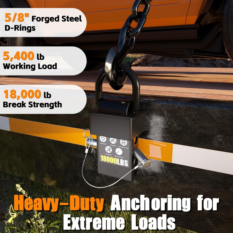 KJE 5/8" Heavy-Duty Stake Pocket D-Ring Anchors |18,000 lbs Breaking