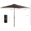 9'x7' Solar Powered Patio Umbrella with LED Lights