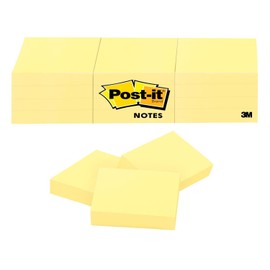 Post-it Mini Notes, 1.5x2 in, 12 Pads, America's #1 Favorite Sticky Notes, Canary Yellow, Clean Removal, Recyclable (653)