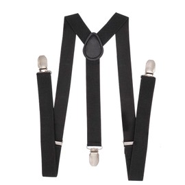 NestNook Mens Braces 1 inch wide - Adjustable Y-Shape Suspenders, Breathable Comfort for Men & Women (Black)