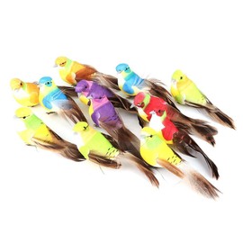 12PCS Artificial Birds, Artificial Foam Feather Birds Bird Figurine Bird Ornaments Feathered Bird Clips Decorative Birds for Christmas Outdoor Decor