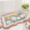 Boriad Non-Slip Flower Bath Rug Soft 20×32,Microfiber Floral Bathroom Mat