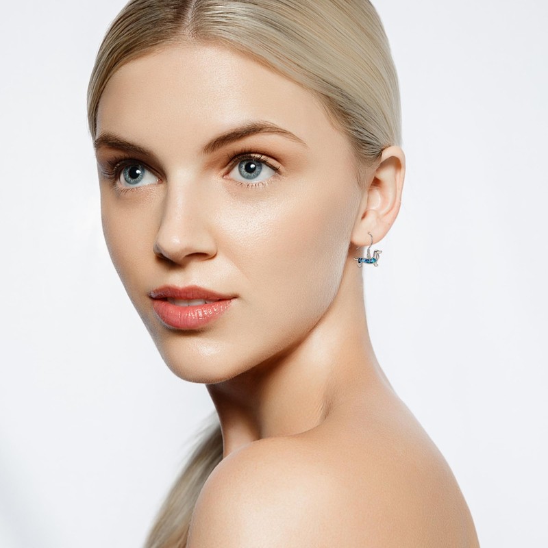 YAFEINI Dachshund Earrings 925 Sterling Silver Dachshund Dangle Drop Earrings