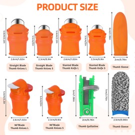 20pcs Thumb Knife Set, Thumb Knife for Gardeners Blueberry Picker Tool Separator Finger Plant Fruit Picking Knifes with Finger Sheath Guillotine, Thumb Cutter for Vegetable with Anti-Cutting Protector