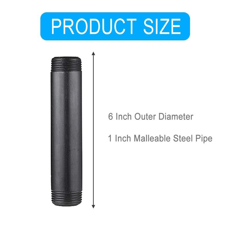 Niubid 10 Pack 1 Inches x 6 Inches Black Malleable