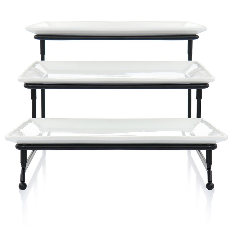 Elama Porcelain 3 Tier Rectangular Serveware Set (ELM-213)