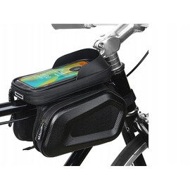 Genérico Bicycle Frame Bag with 3 Compartments, Detachable Phone Holder for Phones up to 7" + 2 Side Pockets, Strong and Waterproof, 16 x 9 cm & 20 x 11 cm, 14475