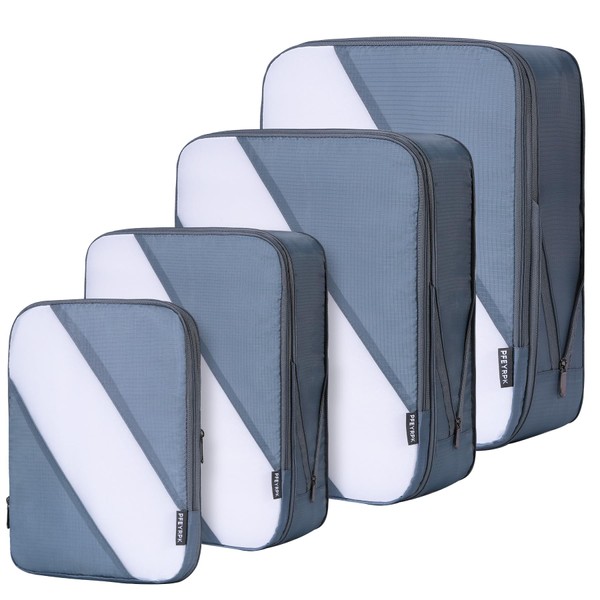 PFEYRPK Travel Packing Cubes, Compression Organizer Set of 4, Lightweight