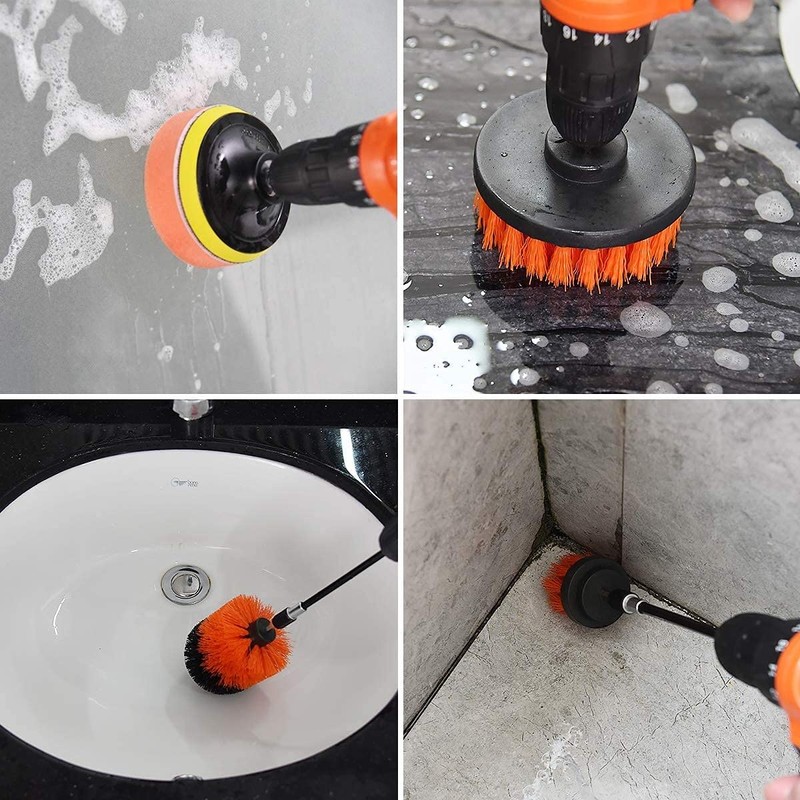 18Pack Drill Brush Power Scrubber Cleaning Brush Extended Long Attachment