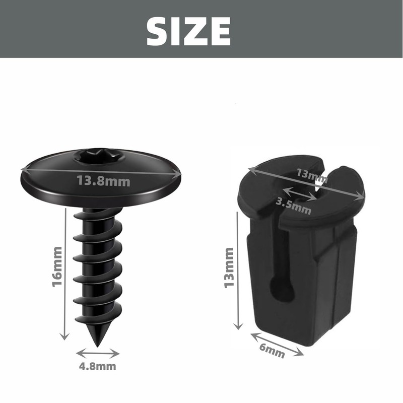 Tapping Screws Set, 30 Pieces Car Mudguard M5 x 16